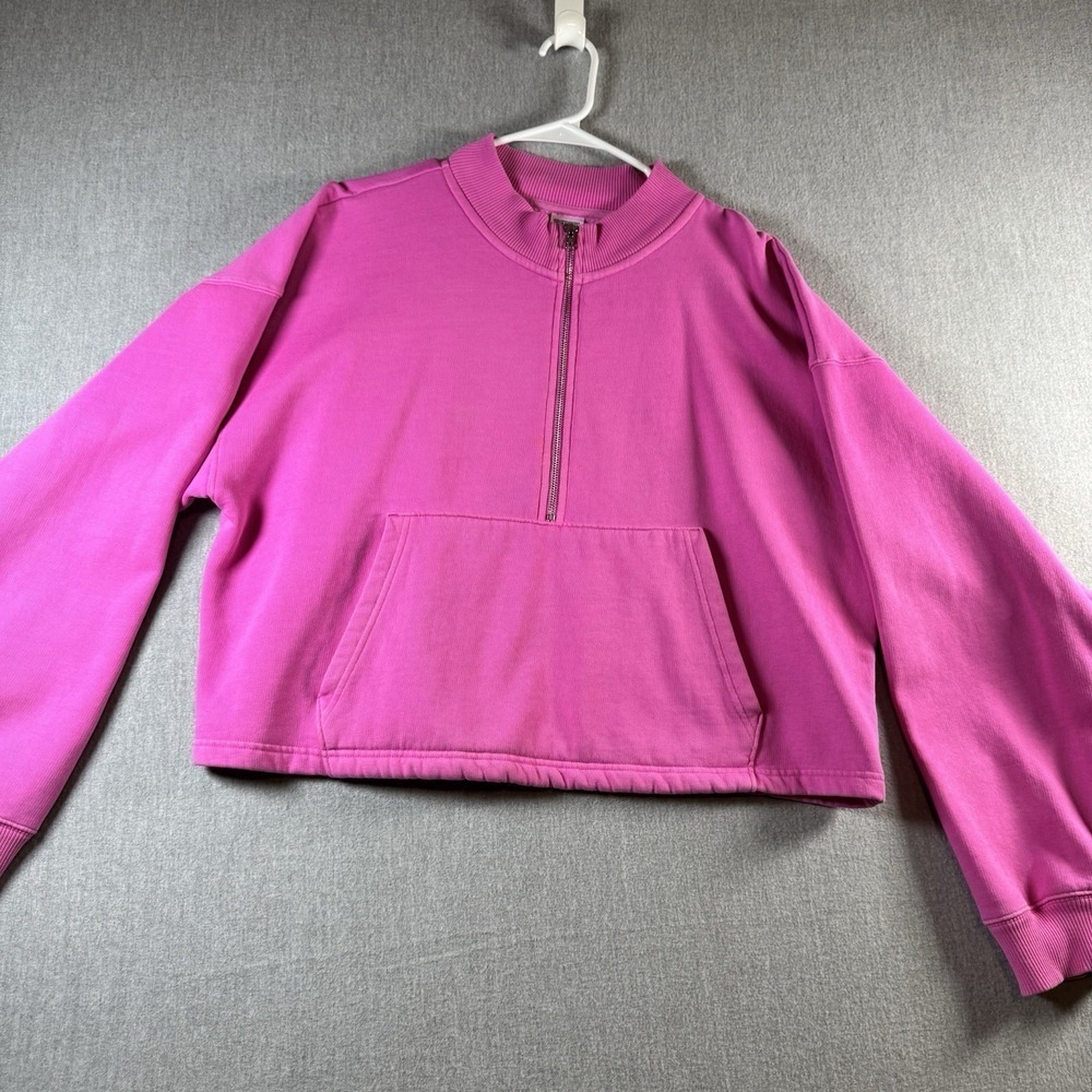 Victoria Secret Pink 1/4 Zip Kangaroo Pocket Pullover XL Oversized